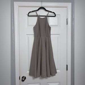 Lulus Irresistible Charm Grey Midi Dress, Size XS.